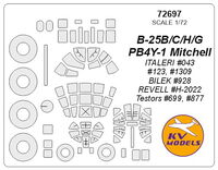 B-25B/C/H/G / PB4Y-1 Mitchell (ITALERI/ BILEK/ REVELL/ Testors) + wheels masks - Image 1