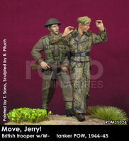 Move, Jerry! British trooper w/W-SS tanker POW, 1944-45 - Image 1
