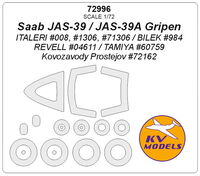 Saab JAS-39 / JAS-39A Gripen (ITALERI #008, #1306, #71306 / REVELL #04611 / TAMIYA #60759 / BILEK #984 / Kovozavody Prostejov #72162) + masks for wheels