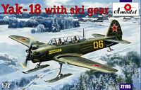Soviet Yakovlev Yak-18 Tandem Two-Seat Trainer Aircraft on skis