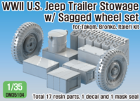 WW2 US Willys Jeep trailer stowage set (for Takom, Italeri, Bronco kit 1/35)