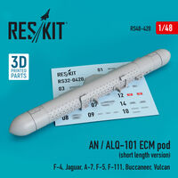AN / ALQ-101 ECM Pod (Short Length Version) (F-4, Jaguar, A-7, F-5, F-111, Buccaneer, Vulcan) (3D Printing) - Image 1