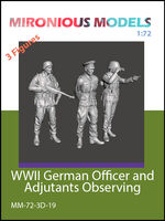 WWII German Officer and Adjutants Observing
