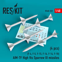 AIM-7F High Vis Sparrow III missiles 4pcs F-4, F-5, F-15, F-16, F-14, F-18